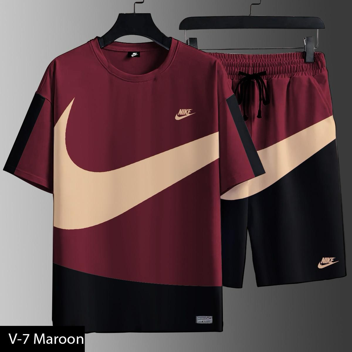 Nike Two-Piece Sports Set | Premium T-Shirt Shorts (V-7 NIKE)