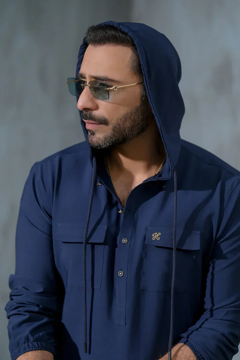 Men’s Hooded Kurta Pajama Set – Modern Fusion Ethnic Wear
