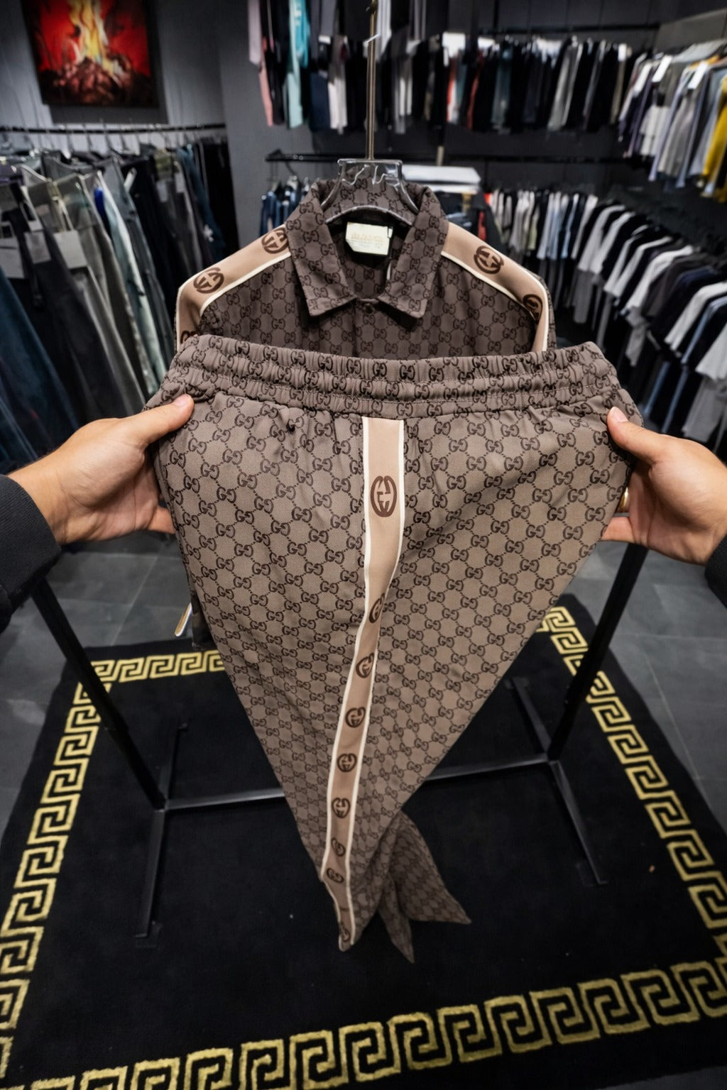 Men’s Premium Designer Print Track Suit – Luxury Casual Wear Set  -  (W-9)